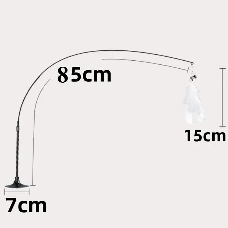 لعبة تفاعلية للقطط مع ريشة وجرس، عصا إغاظة مع كأس شفط - 2