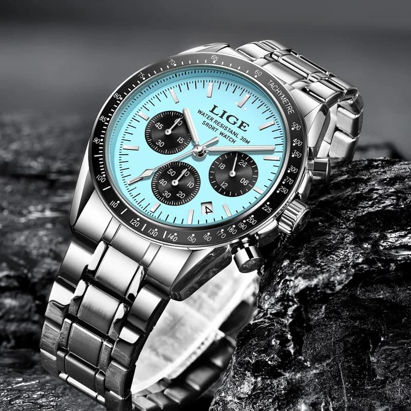 2025 LIGE Top Brand Luxury New Men Watch Quartz Man Watches Waterproof Luminous Watch for Men Date Chronograph Sport Wristwatch - 2