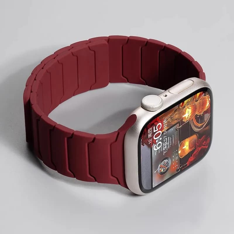 سوار سيليكون مغناطيسي لساعة Apple Watch Ultra 2، مقاس 49 مم و45 مم و41 مم، سوار لساعات Iwatch Series 9/8/7/6/SE/5/4، مقاس 38 مم و42 مم و44 مم و40 مم