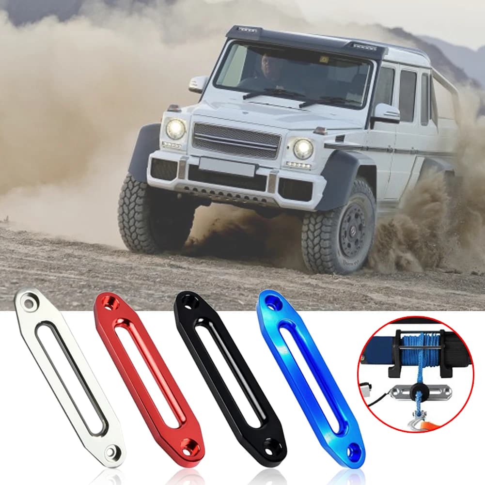 مرشد حبل بكرة بديل 10 بوصة 12000 دي بي إس من الألمنيوم للطرق الوعرة حبل 4WD فضي مرشد سلك أزرق