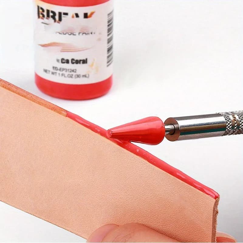 1Pc Leathercraft Edge Dye Pen&Oil Gluing Applicator-Metal Leather Paint Roller Tool Set-For DIY Leather Craft Projects - 5