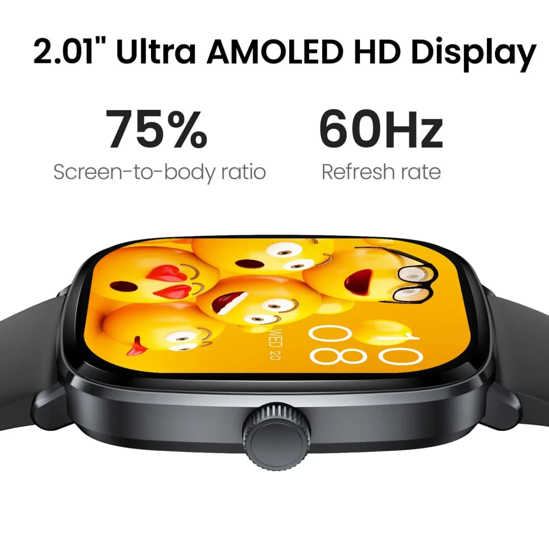 HAYLOU-RS5 Smartwatch with AMOLED HD Display Bluetooth Calling Sport Health Monitoring Smart Watch with Double Straps 2.01 in - 2