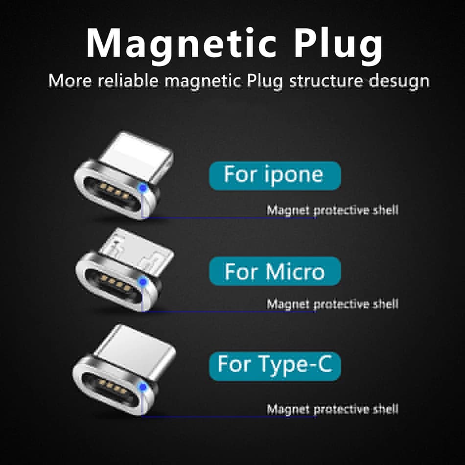 مقبس مغناطيسي صغير مناسب لـ USB/Type C/آيفون محول شحن سريع أندرويد كابل شحن USB - 6