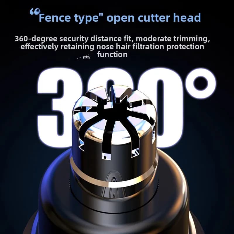 Professional Painless Nose Hair Trimmer for Men USB Charging Nose Hair Trimmer With Digital Display Travel-Friendly Grooming Kit - 6