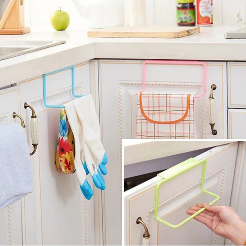 رف مناشف للمطبخ حامل مناشف بلا خياطة حامل مناشف لغسل الصحون رف تخزين متعدد الأغراض للخزانة - 3
