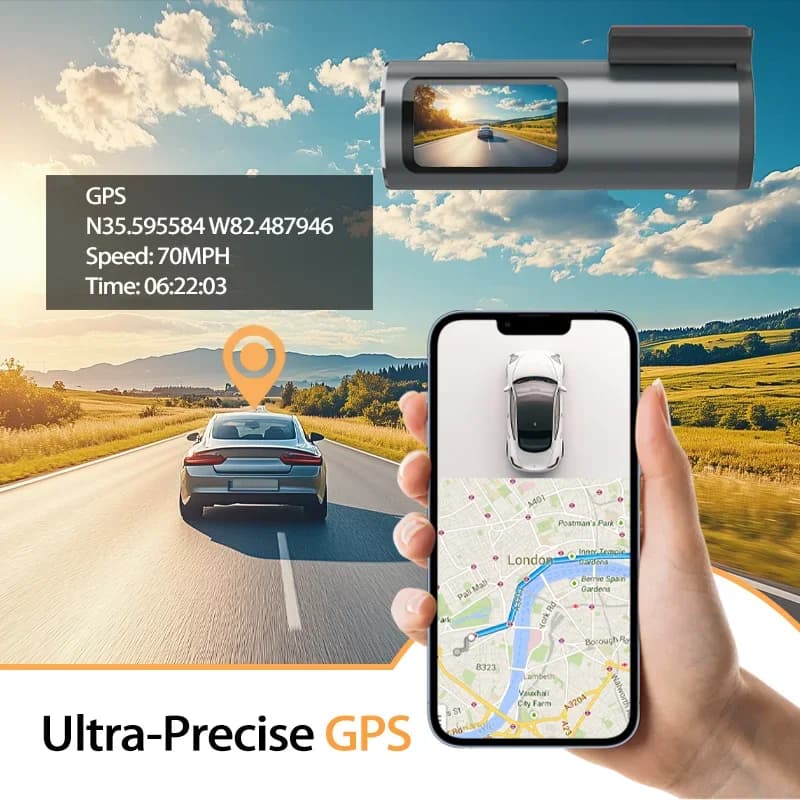 Dash Cam 4K WiFi GPS Dash Camera for Cars Mini Front Car DVR 24H Parking Mode G-Sensor Car Driving Video Recorder Loop Recording - 3