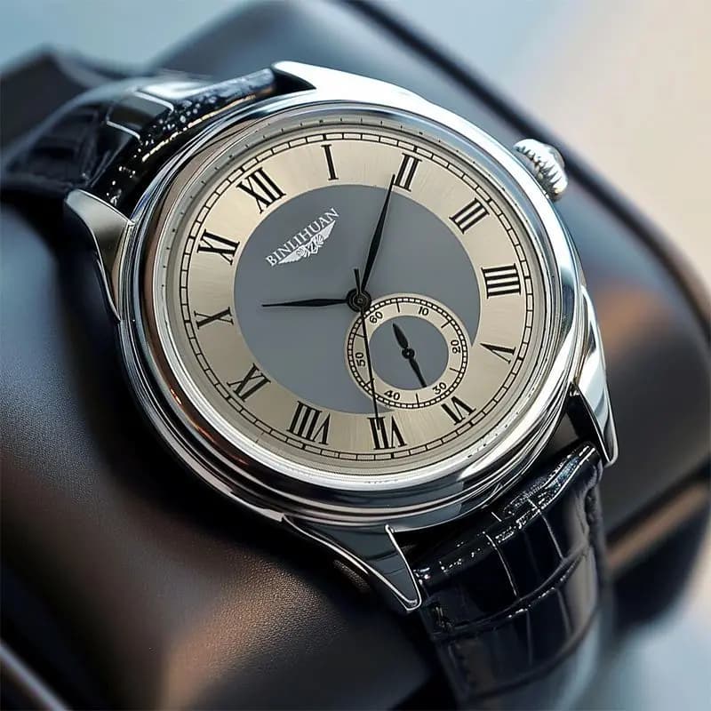 ساعة كوارتز فاخرة لرجال الأعمال 2025، علامة تجارية جديدة، مقاومة للماء، بحزام من الجلد، ساعة يد أنيقة للرجال