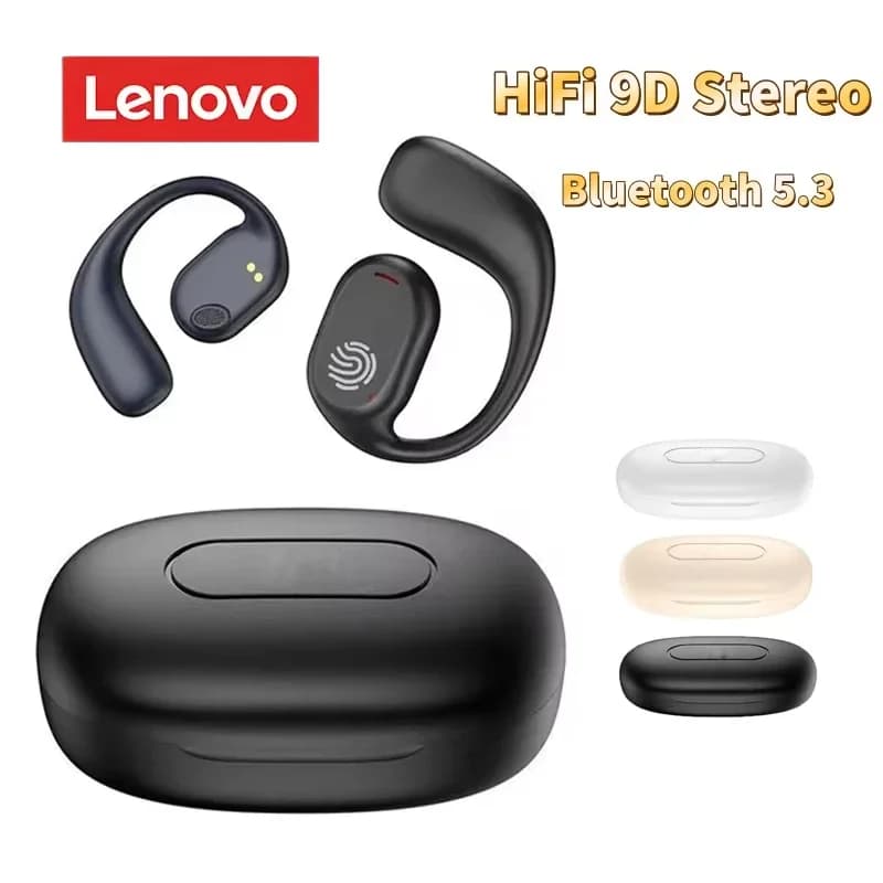 Lenovo Bone Conduction Earphones Sports Bluetooth 5.3 Wireless Earbuds HiFi 9D Stereo Waterproof TWS Touch Control Noise Cancel