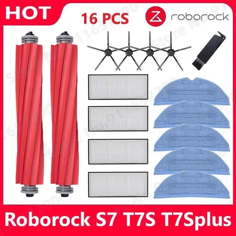إكسسوارات مكنسة كهربائية Roborock S7 S70 S7Max T7S Plus فرشاة رئيسية فلتر HEPA قطعة قماش للمسح قطع غيار