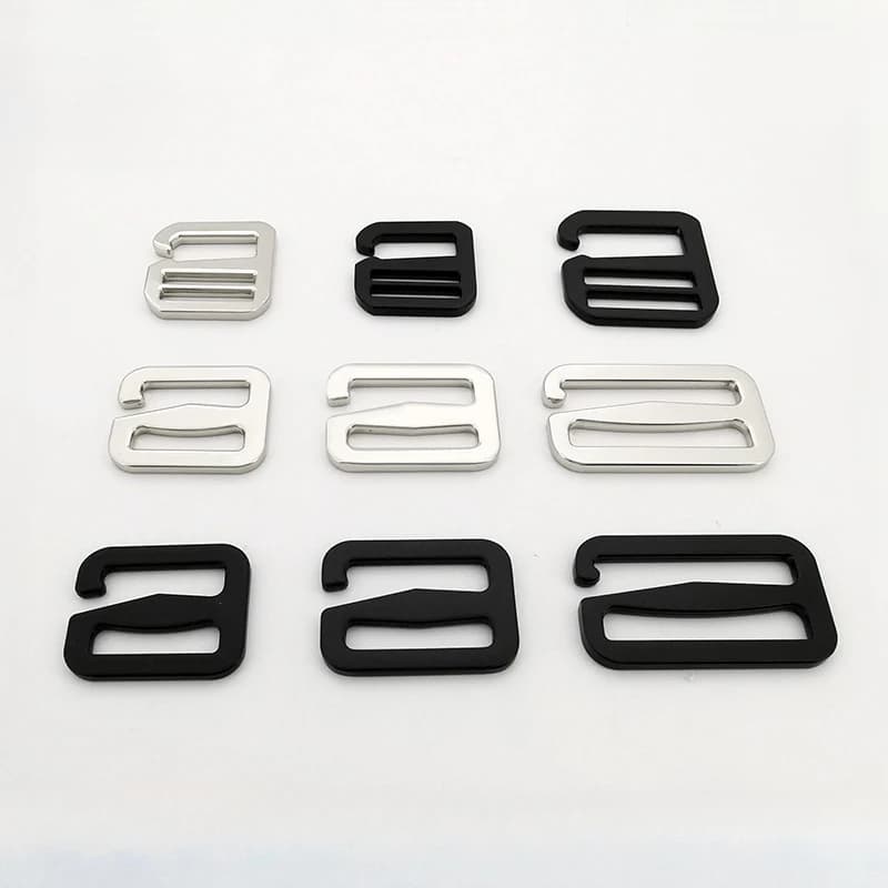 High-Quality Metal Slide Buckle Zinc Alloy G-Hook & 9-Type Fastener for Outdoor Bags, Tactical Belts, Travel Accessory Hardware