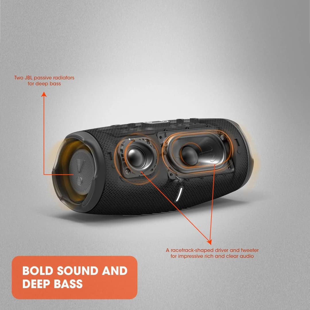 سماعة بلوتوث محمولة JBL Charge 5 مقاومة للماء IP67، بنك طاقة مع منفذ شحن USB، وقت تشغيل حتى 20 ساعة، تقنية JBL Partyboost - 3