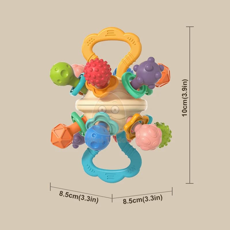 لعبة خشخيشة للأطفال كرة نشاط من السيليكون للتدريب الحسي الناعم 0 12 شهرًا جرس يدوي للتطوير ألعاب تعليمية مبكرة للرضع - 6