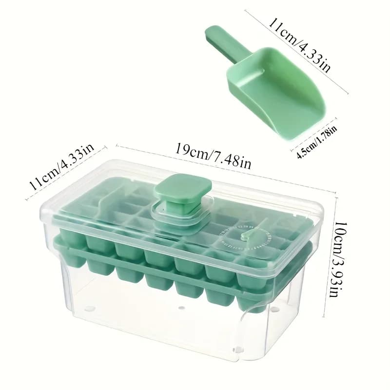 Ice Trays for Freezer with Lid & Bin, Ice Cube Tray Making 68 pcs Ice Cubes, Easy Press to Release Ice - 6