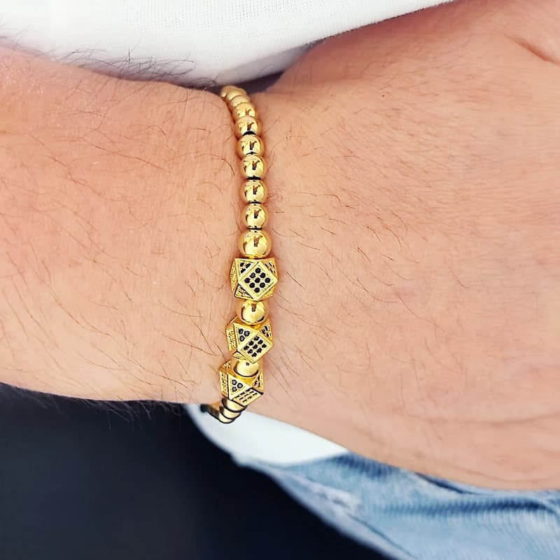 Luxury  Roal Rafa Man Bracelet For Women Stainless Steel Beaded Hand Jewelry Couple Gift - 6