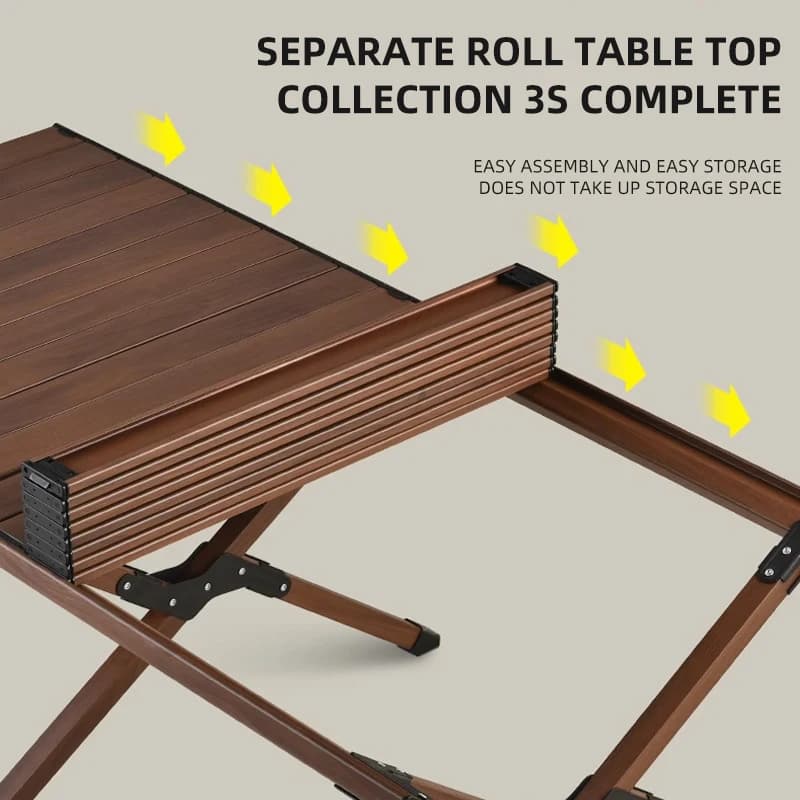 Hispeed التخييم في الهواء الطلق للطي متعددة الوظائف IGT طاولة خشبية موقد غاز المحمولة خفيفة الوزن مخيم شواء طاولة شواء نزهة الجدول - 5