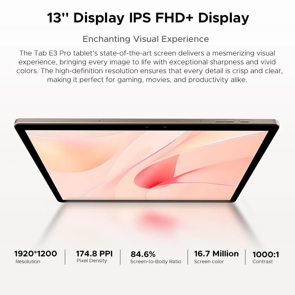 DOOGEE Tab E3 Pro Tablet Android 15 Gemini AI 13'' Display 7.9mm Ultra-thin 8GB 256GB Smart Pad 11000mAh Battery Global Version - 5