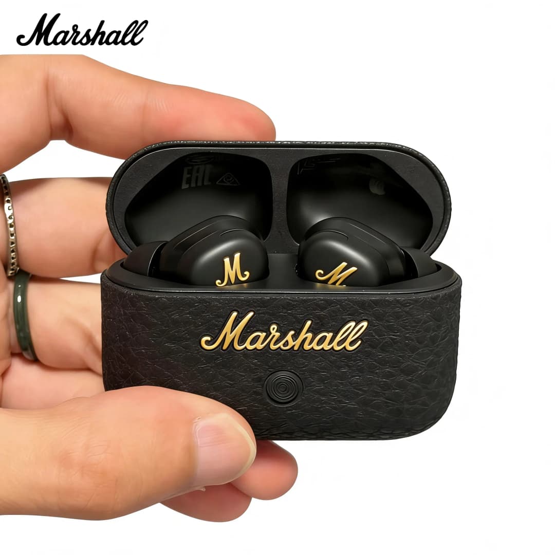 سماعات أذن Marshall MOTIF II 2 ANC لاسلكية بتقنية Bluetooth مع إلغاء الضوضاء النشط إصدار أسود وذهبي HK - 3