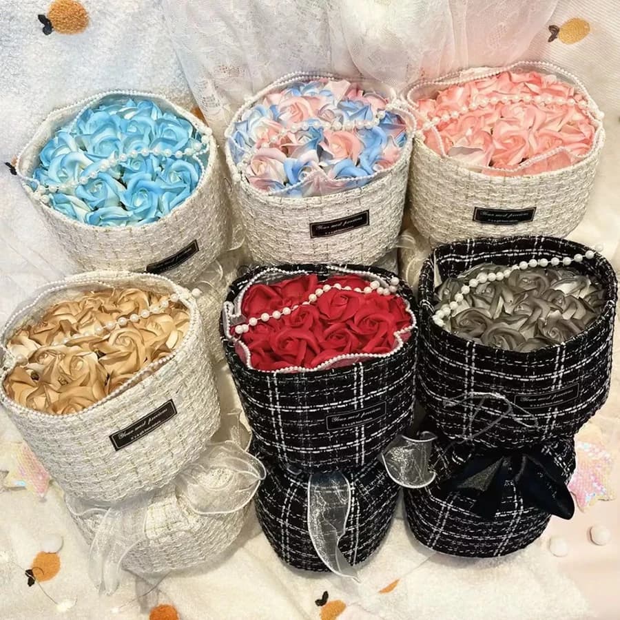 1/5/10Pcs Soap Artificial Flower Rose Bouquet Valentine's Day Decoration Home Decor Fake Flowers Teacher's Day Wedding Decor - 5