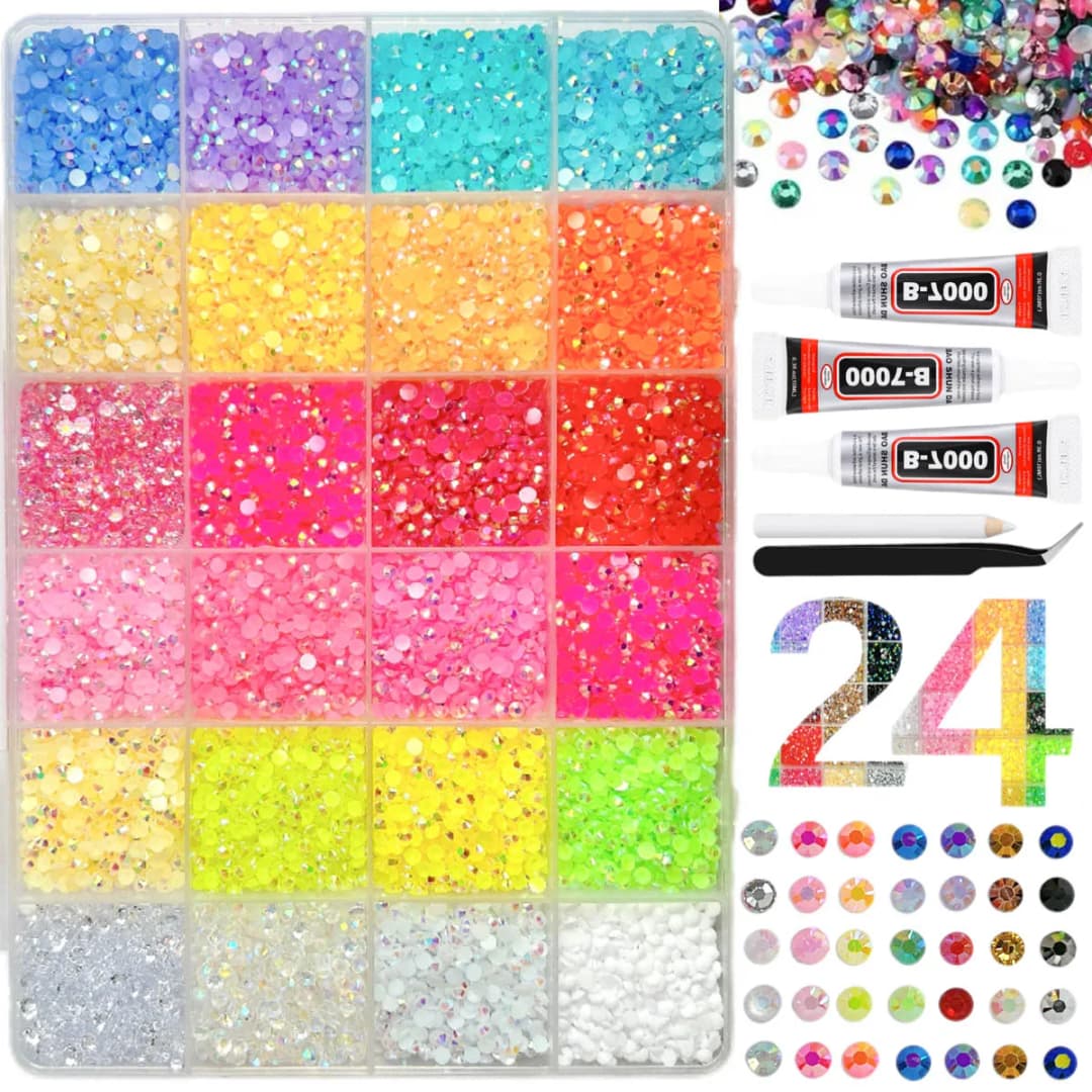 1Box Hot Selling Nail Rhinestone Bedazzling Kit 3D Multi-colors 3mm Resin Diamond Jewelry DIY Phone Case Nails Art Accessories - 3
