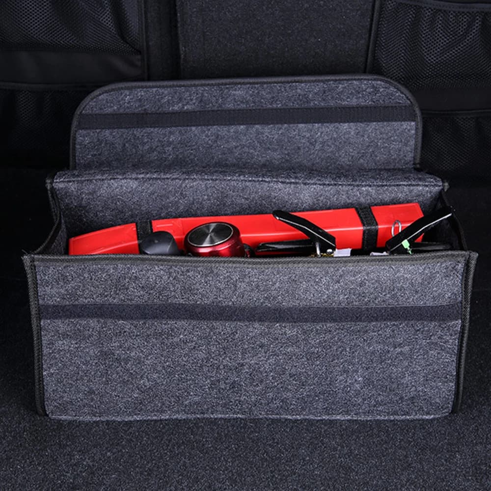 Felt Big Anti Slip Compartment Boot Storage Organizer Tool Car Storage Bag Car Trunk Organizer Soft Felt Storage Box Accessories - 2