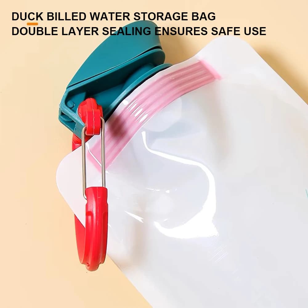 كيس ماء قابل للطي خفيف الوزن 700 مل قطعة واحدة للحمل والتخييم مع مقبض وخطاف تعليق أدوات تخييم - 3