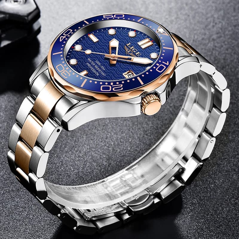 Reloj Hombre LIGE Top Luxury Mens Watches Fashion Business Quartz Wristwatches Waterproof Luminous Date Steel Watches Men Gifts