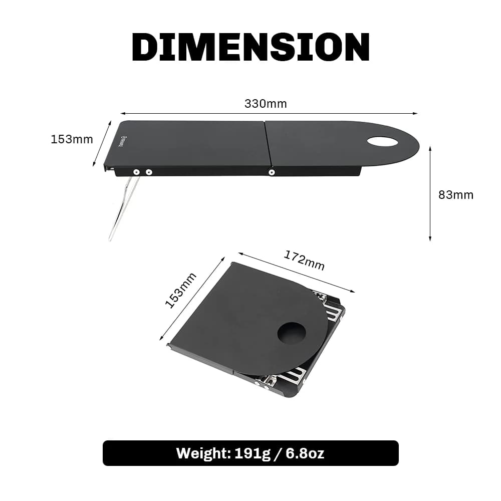 طاولة ألمنيوم قابلة للطي خفيفة الوزن من فاير مابل بيتريل محمولة لرحلات التخييم والمشي لمسافات طويلة وحامل موقد غاز للسفر 191 جرام - 2