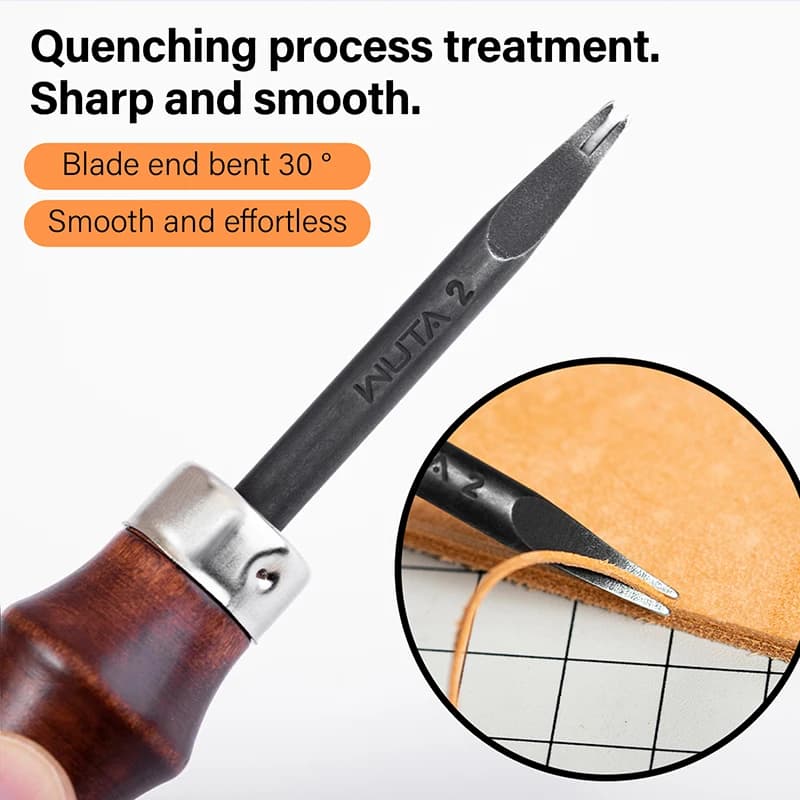 WUTA Sharp Leather Edge Beveler Edge Skiving Polishing Leather Tools DIY Belt Maker High Carbon Steel Leather Craft Beveller - 5