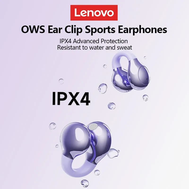 سماعات رأس لينوفو LP25 PRO بلوتوث 5.4، مشبك أذن رياضي، سماعات رأس لاسلكية بعمر بطارية طويل، تقليل الضوضاء، ميكروفون HD - 6