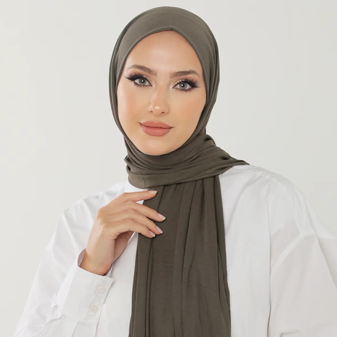 Muslim Plain Hijab Cotton Stretchy Premium Cotton Scarf Soft Material Prayer Shawls Women Muslim Cotton Hijab - 2