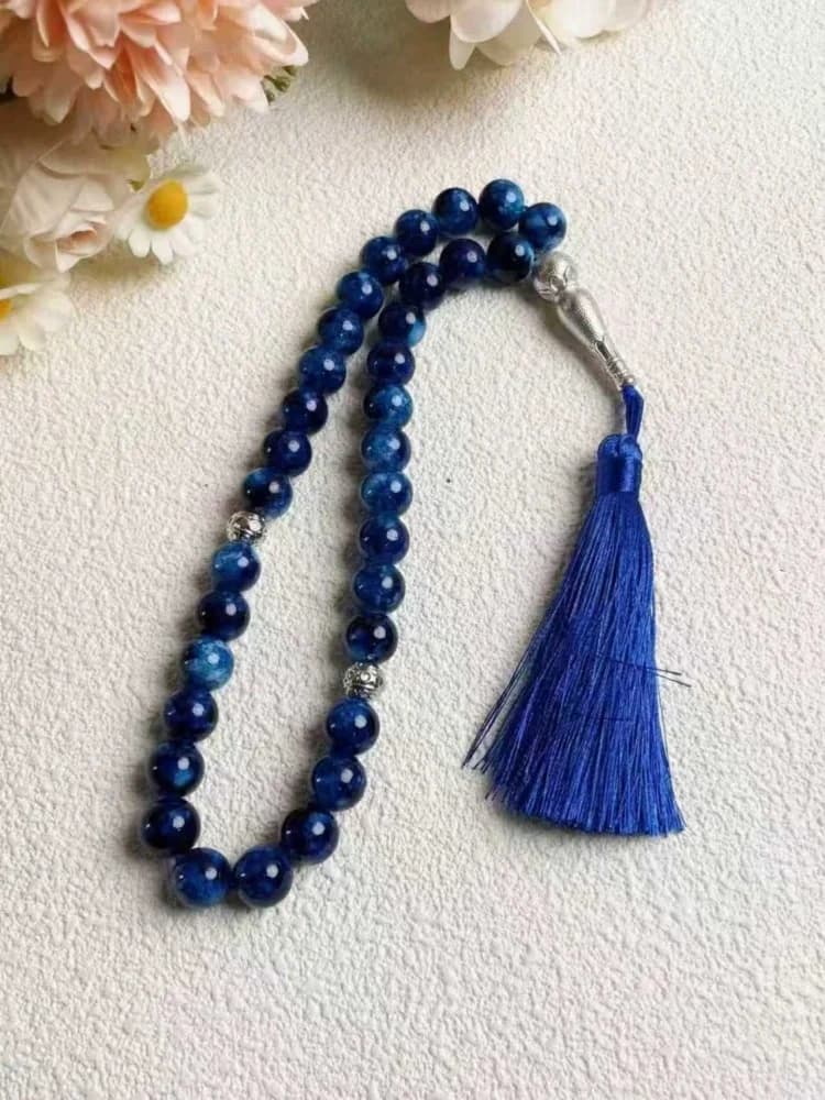 33 خرزة تسبيح ملونة، خرز صلاة مصنوع يدويًا، مجوهرات إسلامية أنيقة وإكسسوارات عصرية - 5