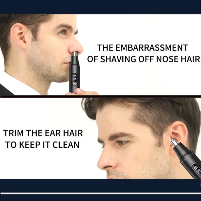 ماكينة تشذيب شعر الأنف للرجال قابلة لإعادة الشحن عبر USB لإزالة شعر الأنف والحواجب والأذن، ماكينة قص شعر الأنف الكهربائية الصغيرة غير المؤلمة