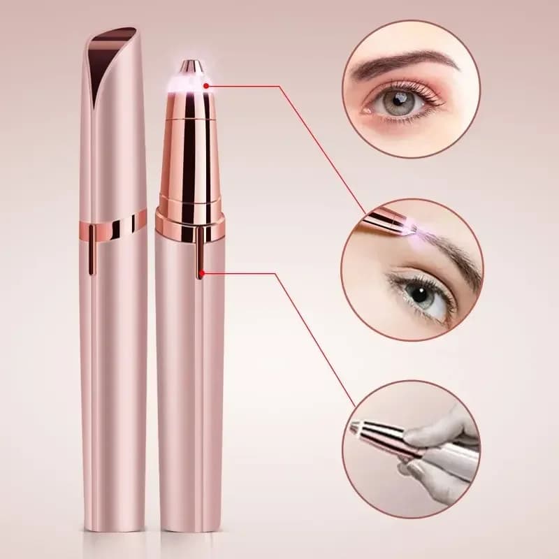Womens Electric Eyebrow Trimmer Eye Brow Shaper Pencil Face Hair Remover for Women Automatic Eyebrow Shavers Pocketknife - 5