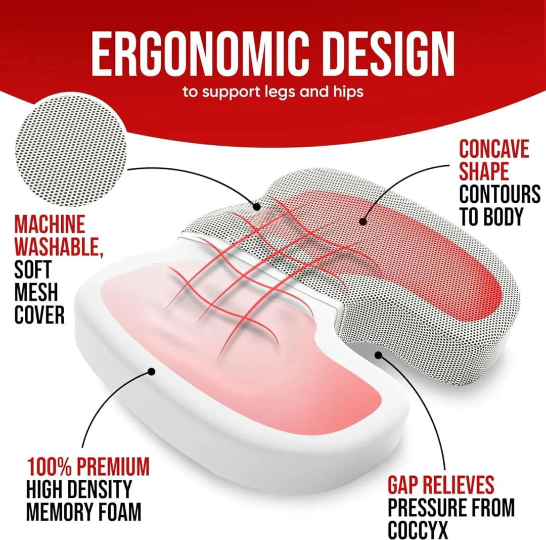 Ergonomic Memory Cotton Office Cushion Hemorrhoid Cushion Chair Cushion Sedentary Artifact Student Ass Cushion - 3