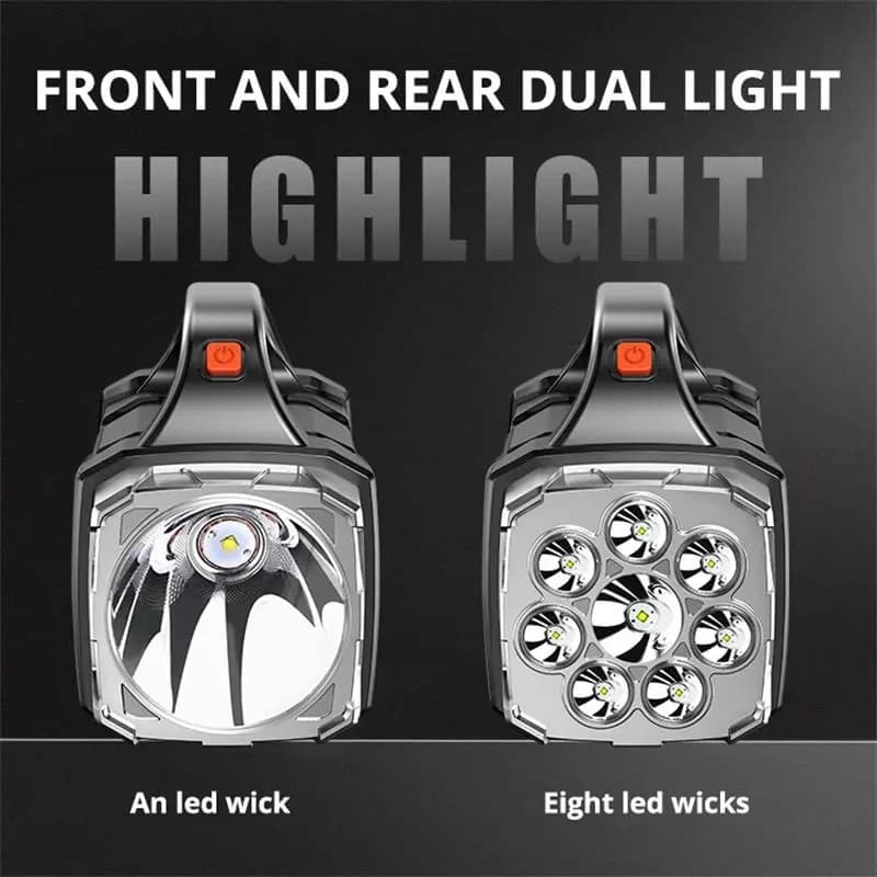 Portable Powerful USB Rechargeable Flashlight Solar LED Light with COB Work Light 4 Gear Charge Mobile Phone Camping Lamp - 5