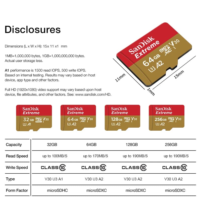 بطاقة Micro SD Sandisk Ultra A2 سعة 128 جيجابايت 32 جيجابايت 64 جيجابايت 256 جيجابايت بطاقة ذاكرة بطاقة فلاش TF بطاقات ذاكرة 32/64/128 جيجابايت للهاتف - 6