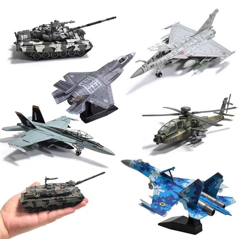 Creative Military Building Blocks Set SU27 F-14 Fighter Aircraft Leopard 2A7 M1A2 T-90 Main Battle Tank Model Toys For Boy Gifts