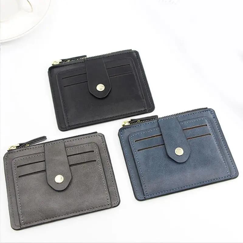 Luxury Small Men's Credit ID Card Holder Wallet Male Slim Leather Wallet with Coin Pocket Brand Designer Purse for Men Women - 6