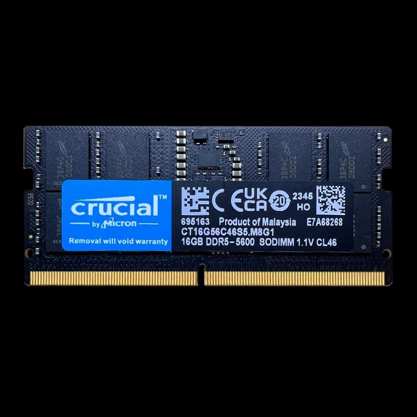 ذاكرة رام للابتوب Crucial DDR5 بسعات 8 جيجا بايت و16 جيجا بايت و32 جيجا بايت، بسرعات 4800 و5600، متوافقة مع PC5 38400 و44800 - 4