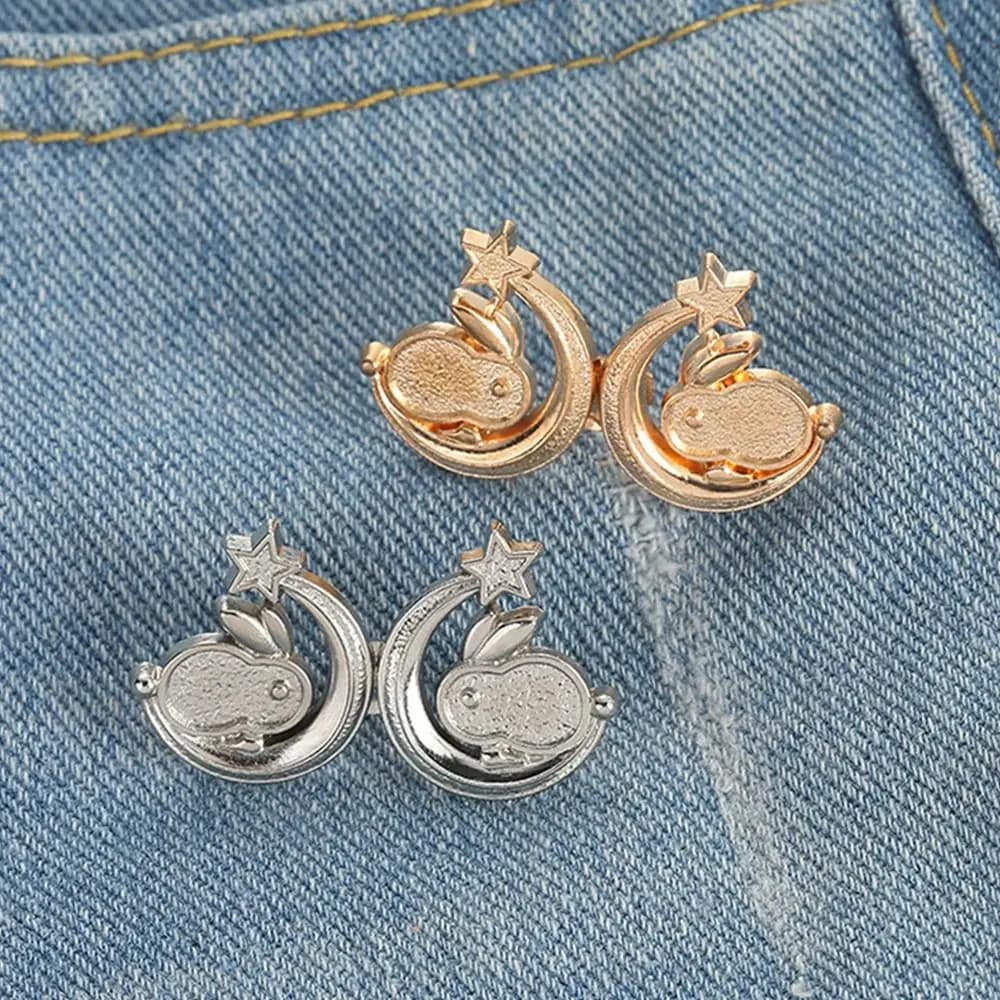 Exquisite Nail-free Butterfly Button Adjuster Invisible Cat Waist Buckle Wing Pants Tightener Unisex - 3