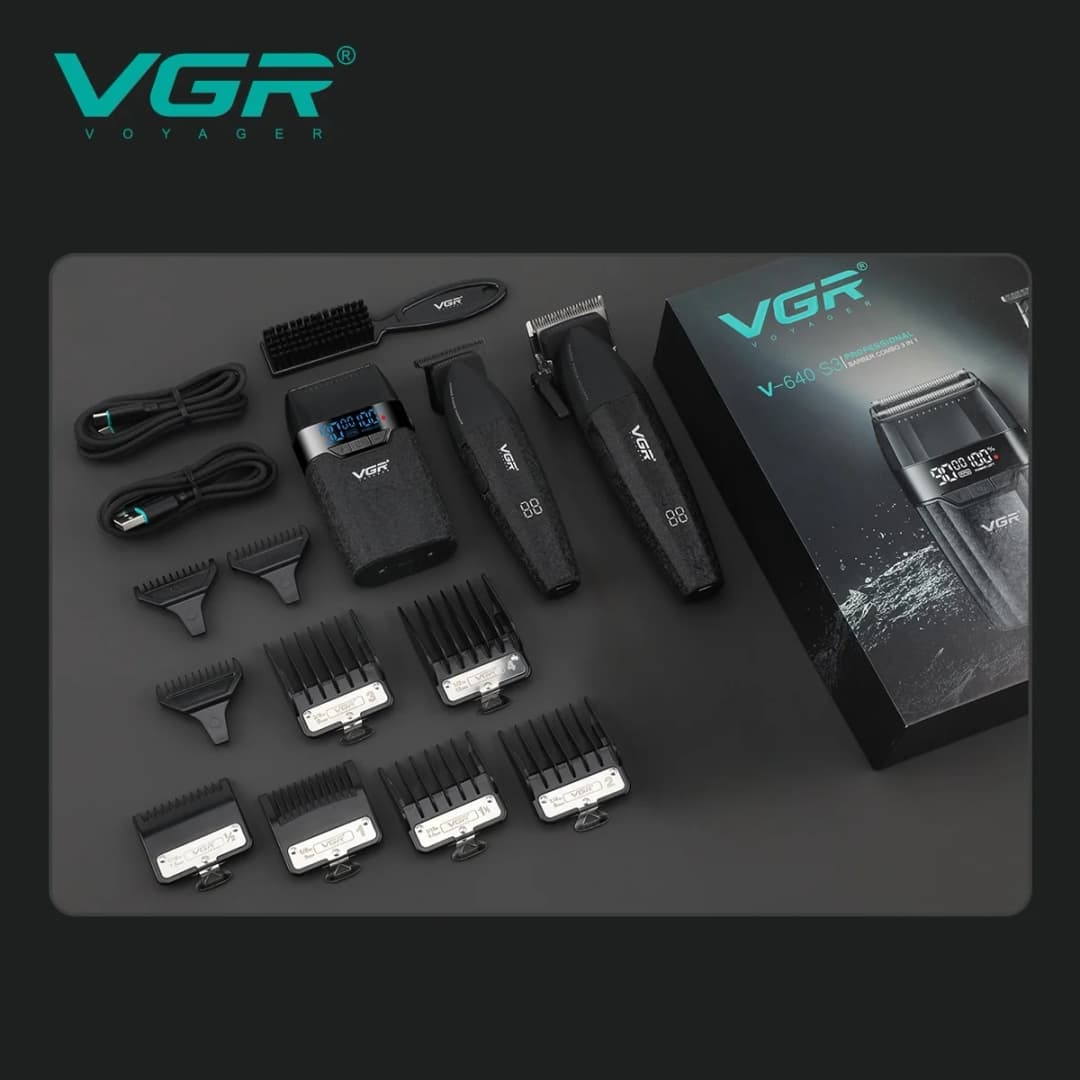 VGR Hair Trimmer Professional Hair Cutting Machine 9000 RPM Barber Shaver Cordless Hair Clipper LED Trimmer for Men V-640 S3 - 6