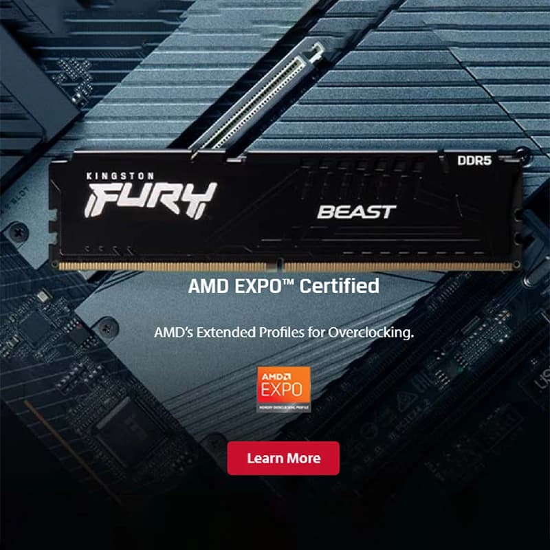 Kingston Fury Beast DDR5 Memory 16 8GB 4800 5200 5600MHz Desktop for AMD Intel CPU Motherboard Memory RAMs 288 PIN memory module - 2