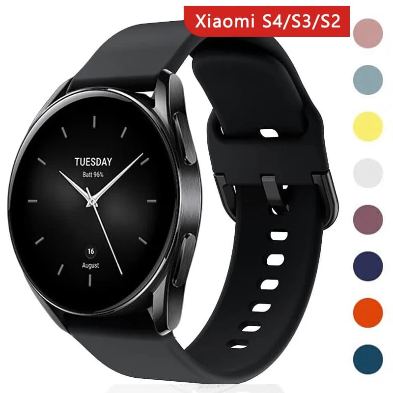 22mm Band for Xiaomi Watch Mi Color 2 S4 S3 S2 S1 Strap Replacement Smart watch Silicone Bracelet Belt Wristband correas S4 S1