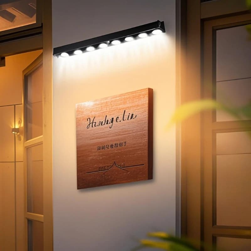 إضاءة جدارية شمسية LED مقاومة للماء للفناء والحديقة والسياج والشارع - إضاءة ديكورية تعمل بالطاقة الشمسية