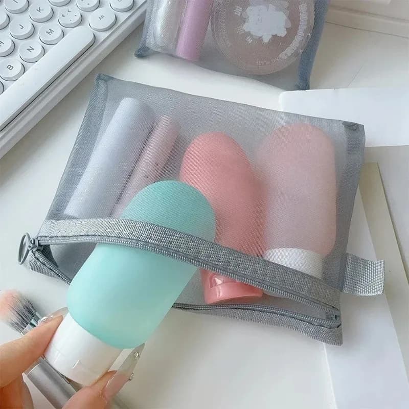 1/3 قطعة أكياس مستحضرات التجميل الشفافة الصغيرة الكبيرة حقيبة مستحضرات تجميل سوداء المحمولة السفر أدوات الزينة المنظم حالة أحمر الشفاه كيس التخزين - 3