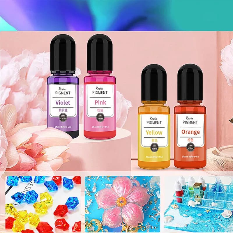 24 Colors 10ml/Bottle DIY Epoxy Resin Concentrated Crystal Gel Drop Toner For Silicone Mold Crafts Jewelry Dyeing Resin Pigment - 3