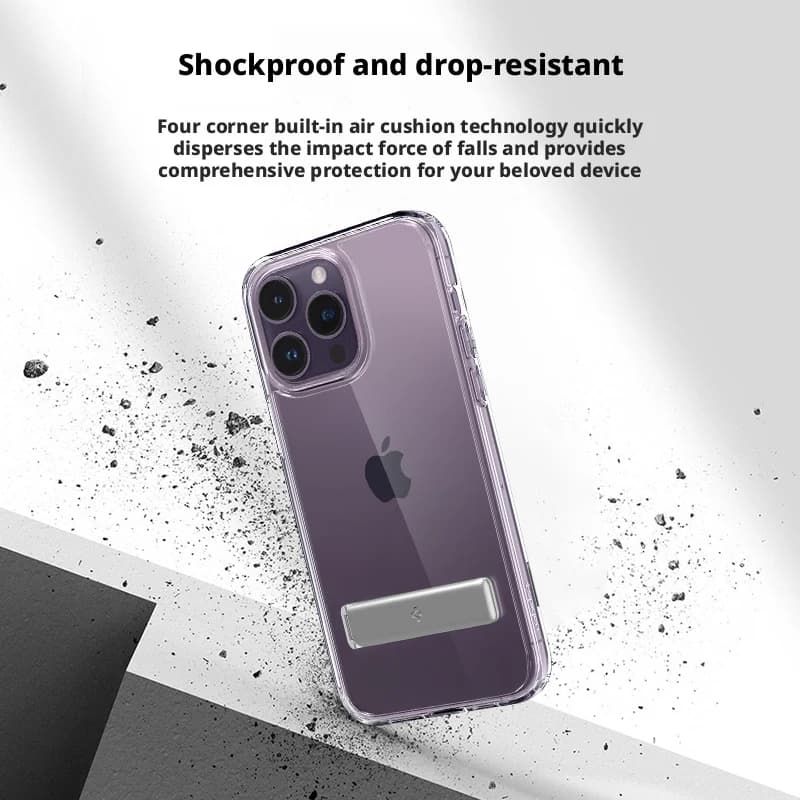 Luxury Spigen Ultra Hybrid Transparent Case For iPhone 17 Air 12 13 14 15 16 17 Pro Max Folding Bracket Stand Protective Cover - 5