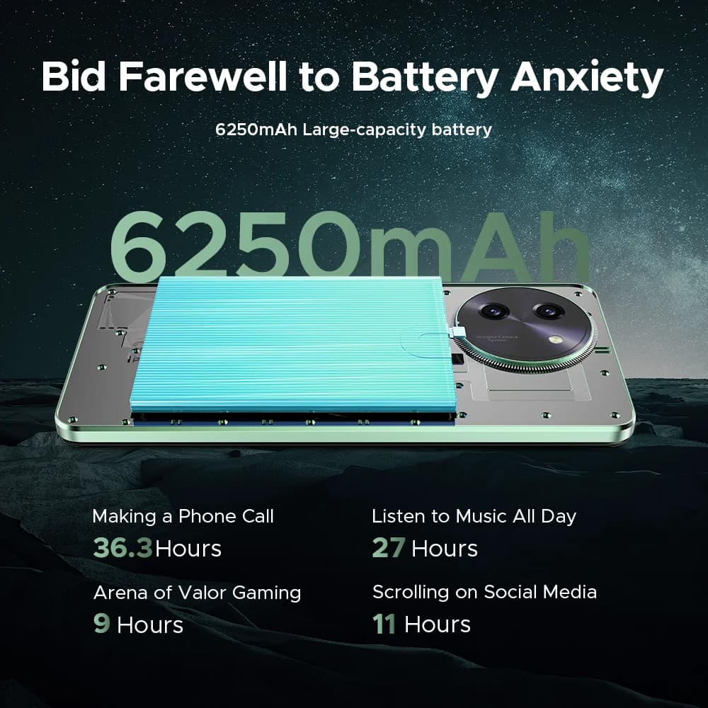 الإصدار العالمي لهاتف DOOGEE Note59 Pro 5G الذكي بنظام أندرويد 15 وذاكرة رام 8 جيجابايت وذاكرة داخلية 256 جيجابايت وشاشة 6.75 بوصة HD+ وبطارية 6250 مللي أمبير وتقنية NFC - 4