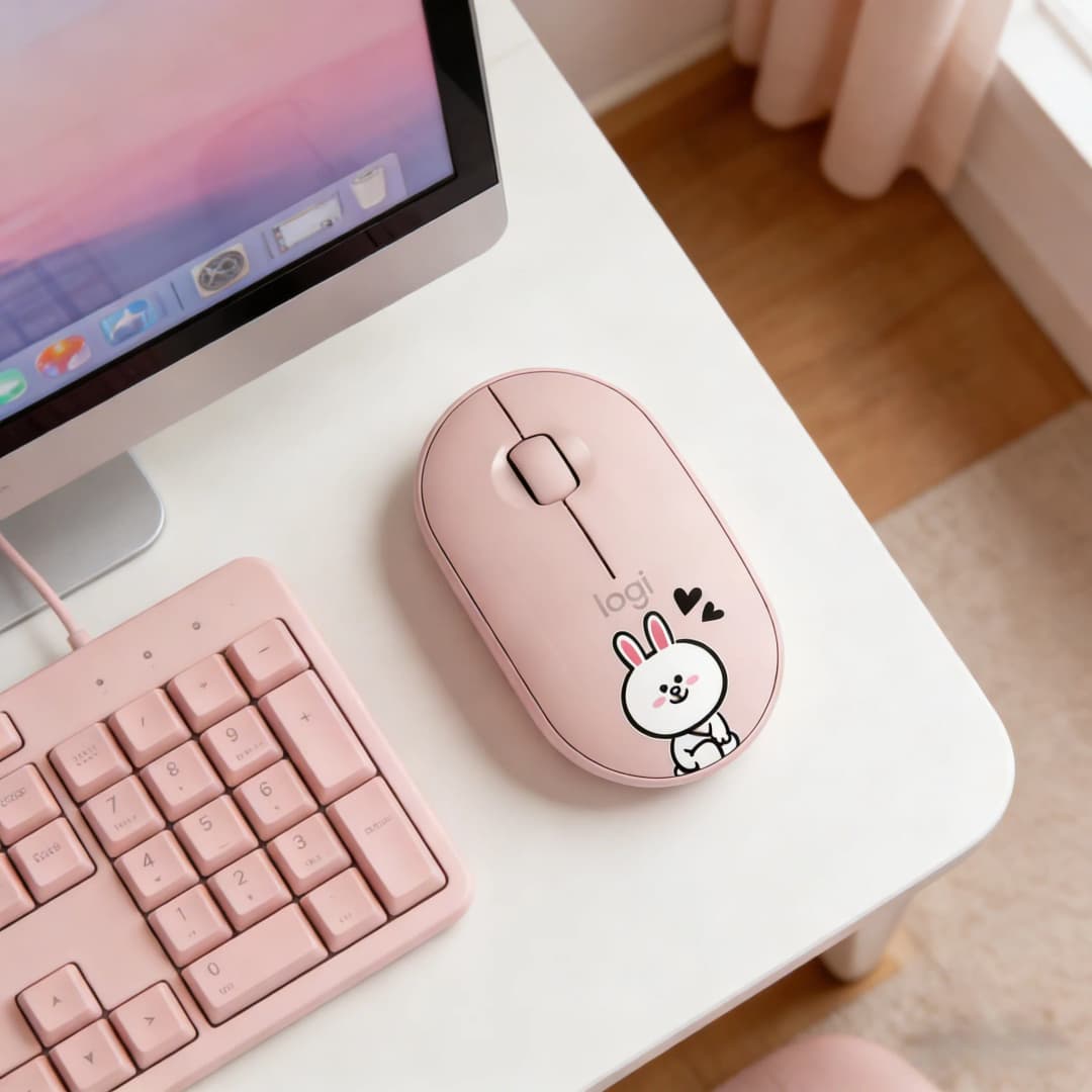فأرة لاسلكية Logitech M350 Pebble، بلوتوث 2.4G، وضع مزدوج، صامتة، رفيعة، بطارية تدوم 18 شهرًا للكمبيوتر المحمول والكمبيوتر اللوحي والمكتب والمنزل