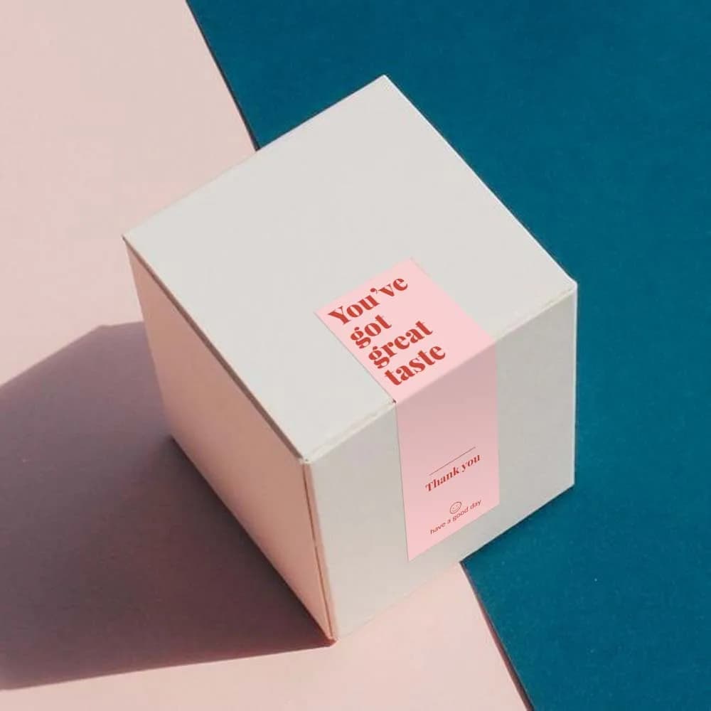 100pcs/roll Pink You've Got Great Taste Stickers for Small Buisness Package Thank You Sticker Decals for Baking Gift Retail Bag - 4